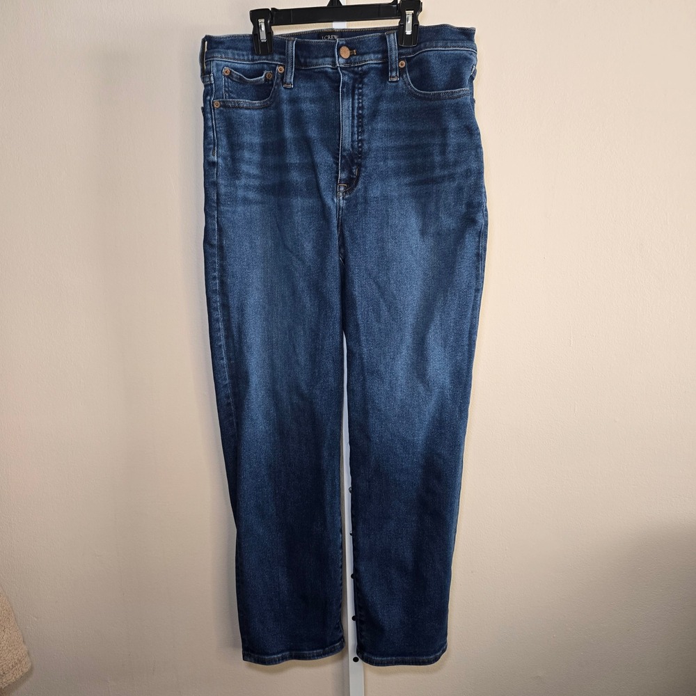 J‎ Crew Stovepipe High Rise Dark Wash Denim Jeans Women Size 30